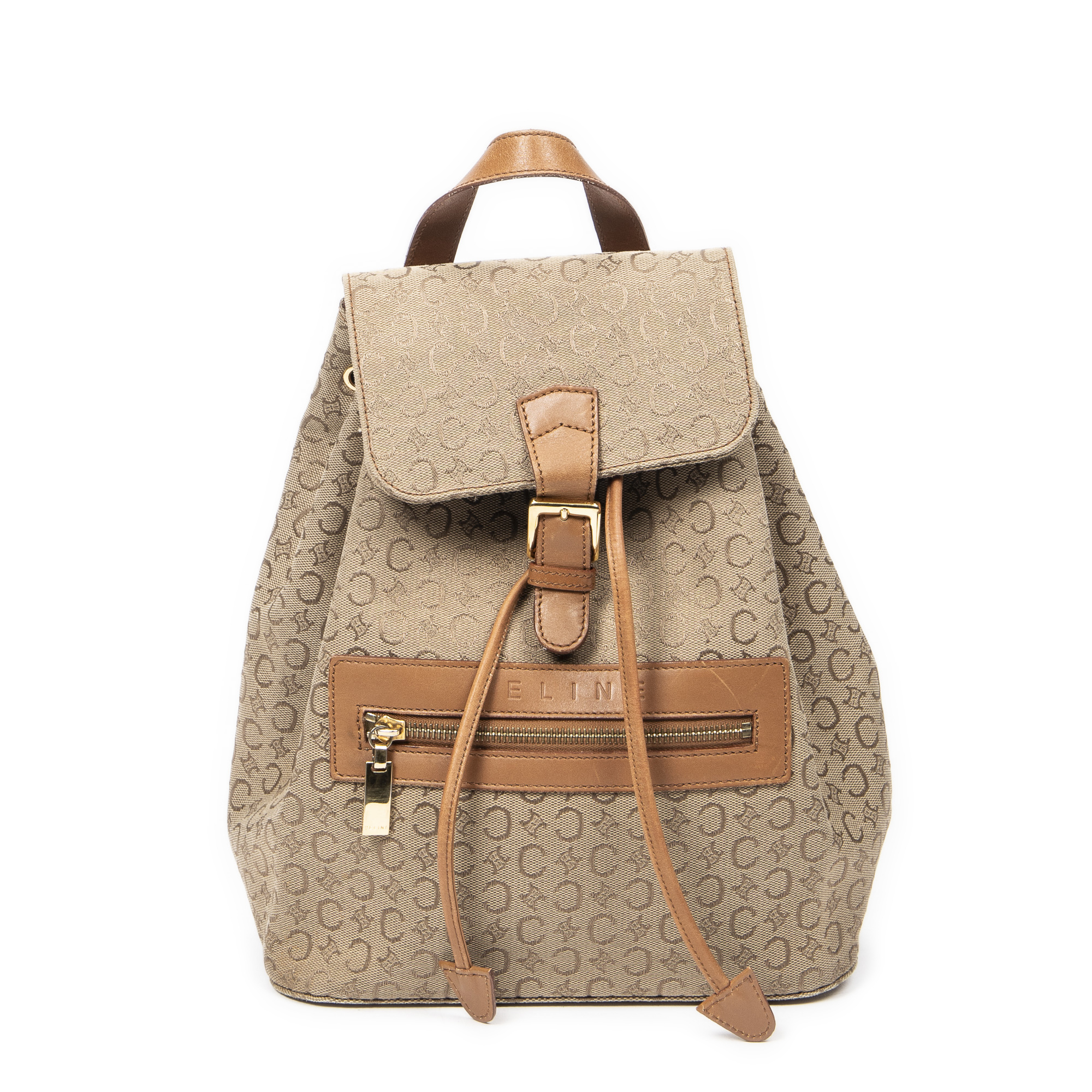 Celine Front Zip Drawstring Backpack